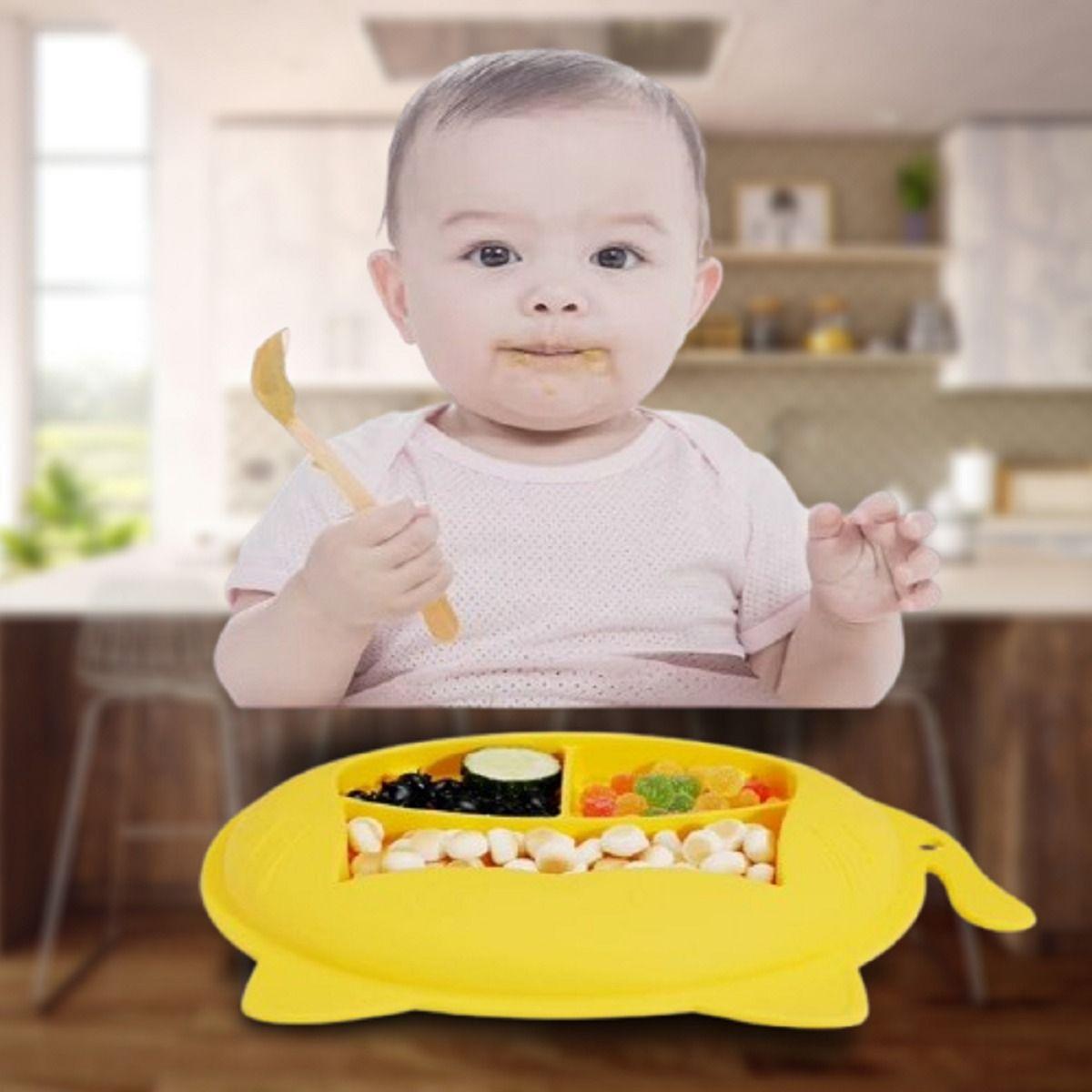 Set 3 Platos Silicona Diseño Tigre Niños Bebes Lau-4