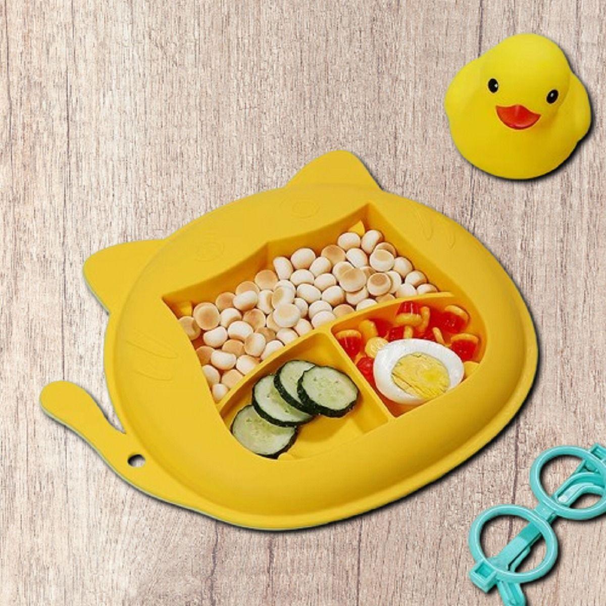 Set 3 Platos Silicona Diseño Tigre Niños Bebes Lau-5