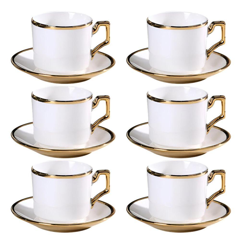 Juego Taza Café Platillo Decorativo Mesa Elegante Hogar Jhn-0