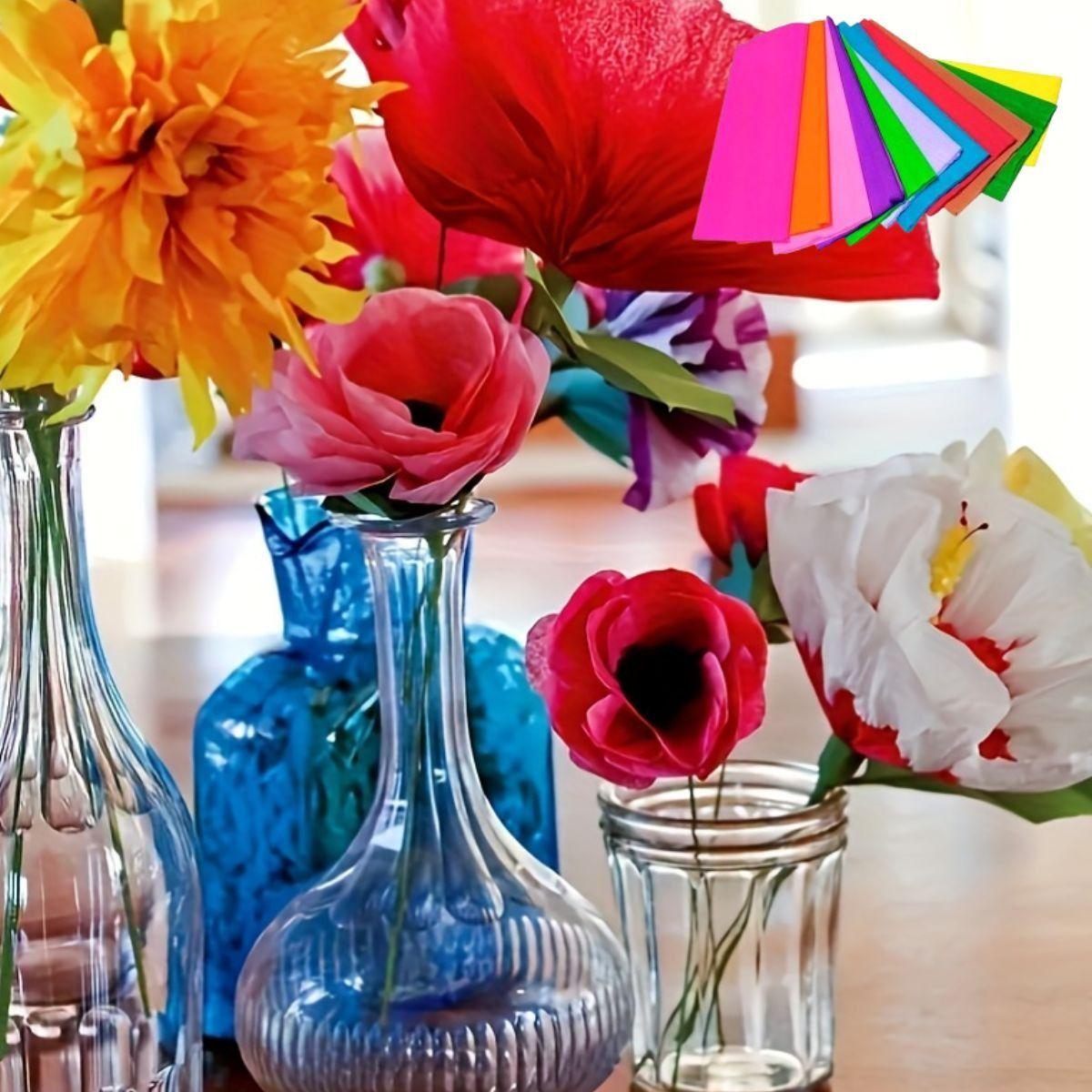 SET 2 PACK PAPEL CREPE PLIEGUE x10 PZAS DECORA ESCOLAR LAU-4