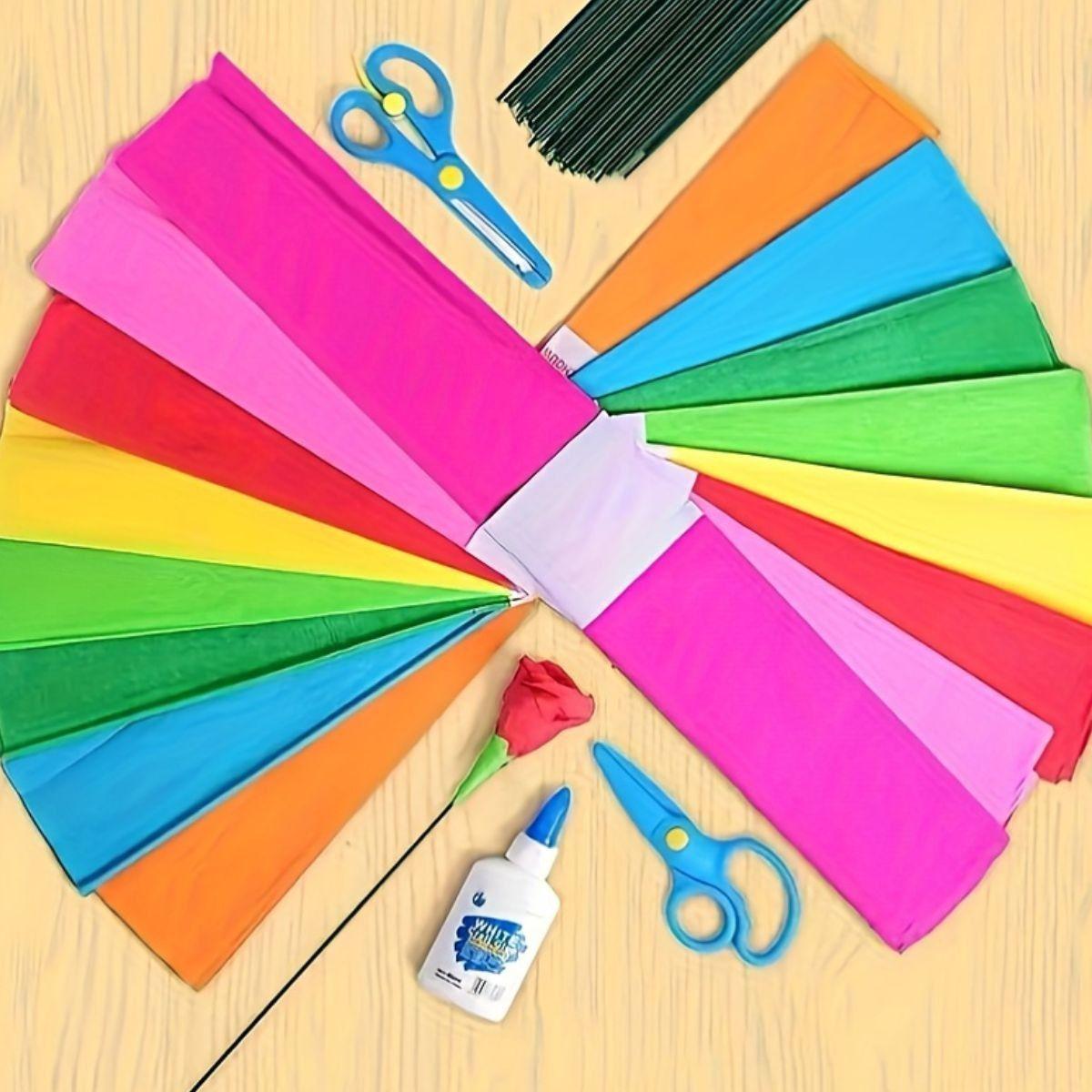 SET 2 PACK PAPEL CREPE PLIEGUE x10 PZAS DECORA ESCOLAR LAU-5