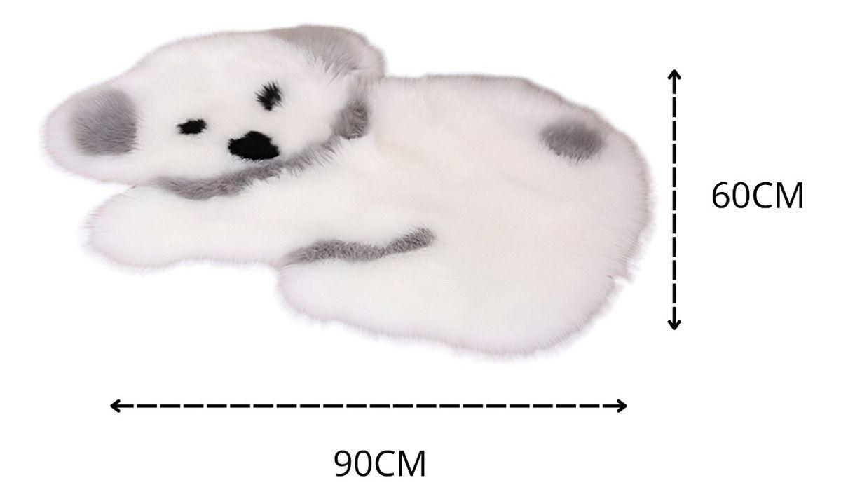 Alfombra Moderna Koala Antideslizante Blanco Gris Jhn-9