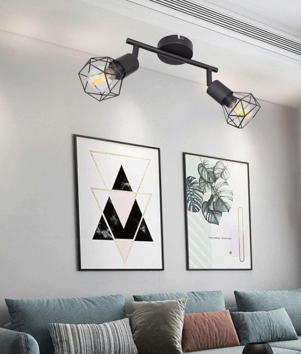 Lámpara Techo Decorativa 2 Focos Orientables Pared Jhn-5