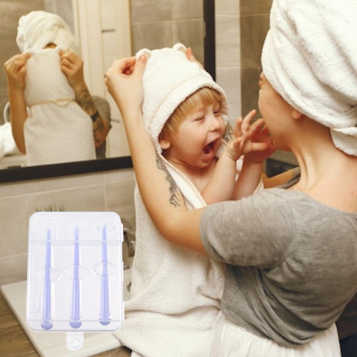 SET 5 CEPILLOS DE DIENTES SILICONA SUAVE PARA BEBE LAU-8