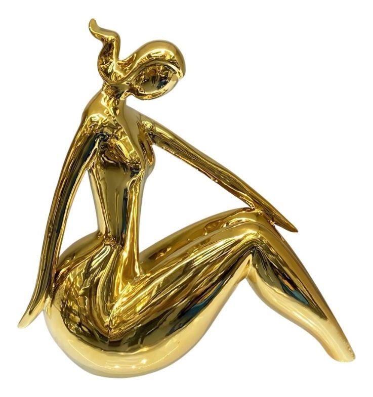 Figura Decorativa Estatua Silueta Mujer Sentada Jhn-0
