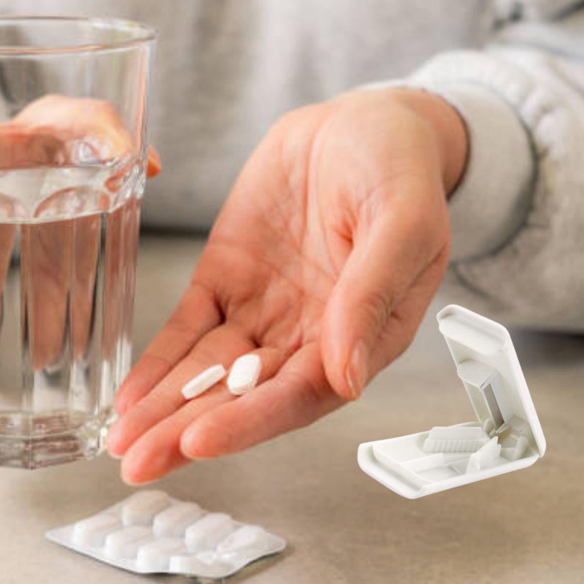 SET 10 PASTILLERO CORTADOR DIVISOR 2 EN 1 PORTATIL LAU-9