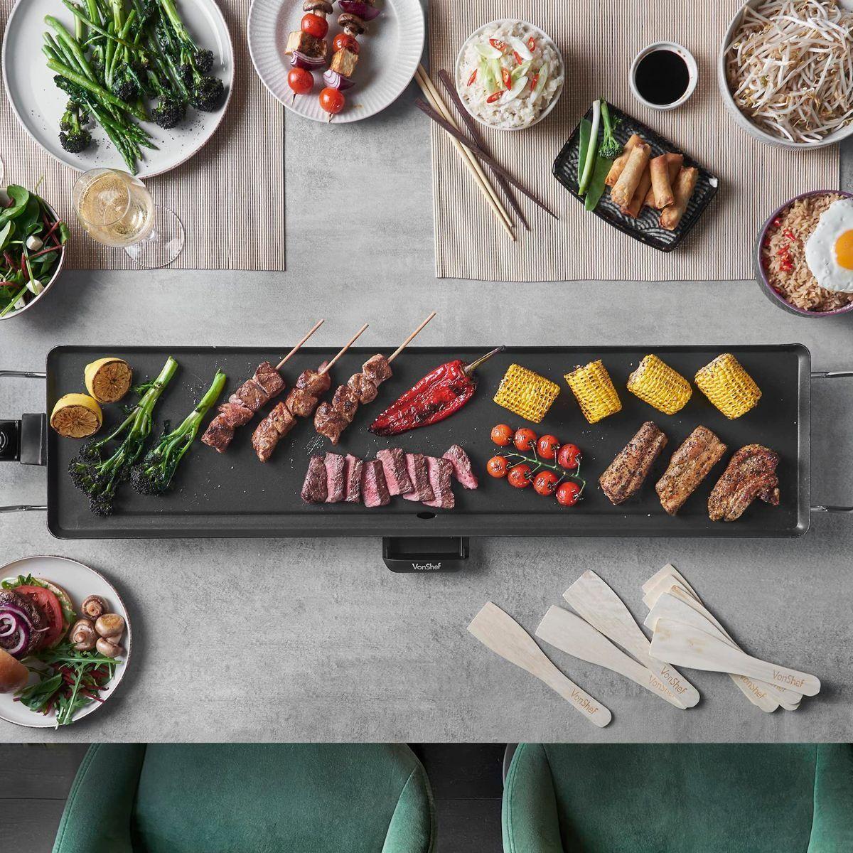 PARRILLA PLANCHA BARBACOA ASADOR ANTIADHERENTE COCINA LAU-2