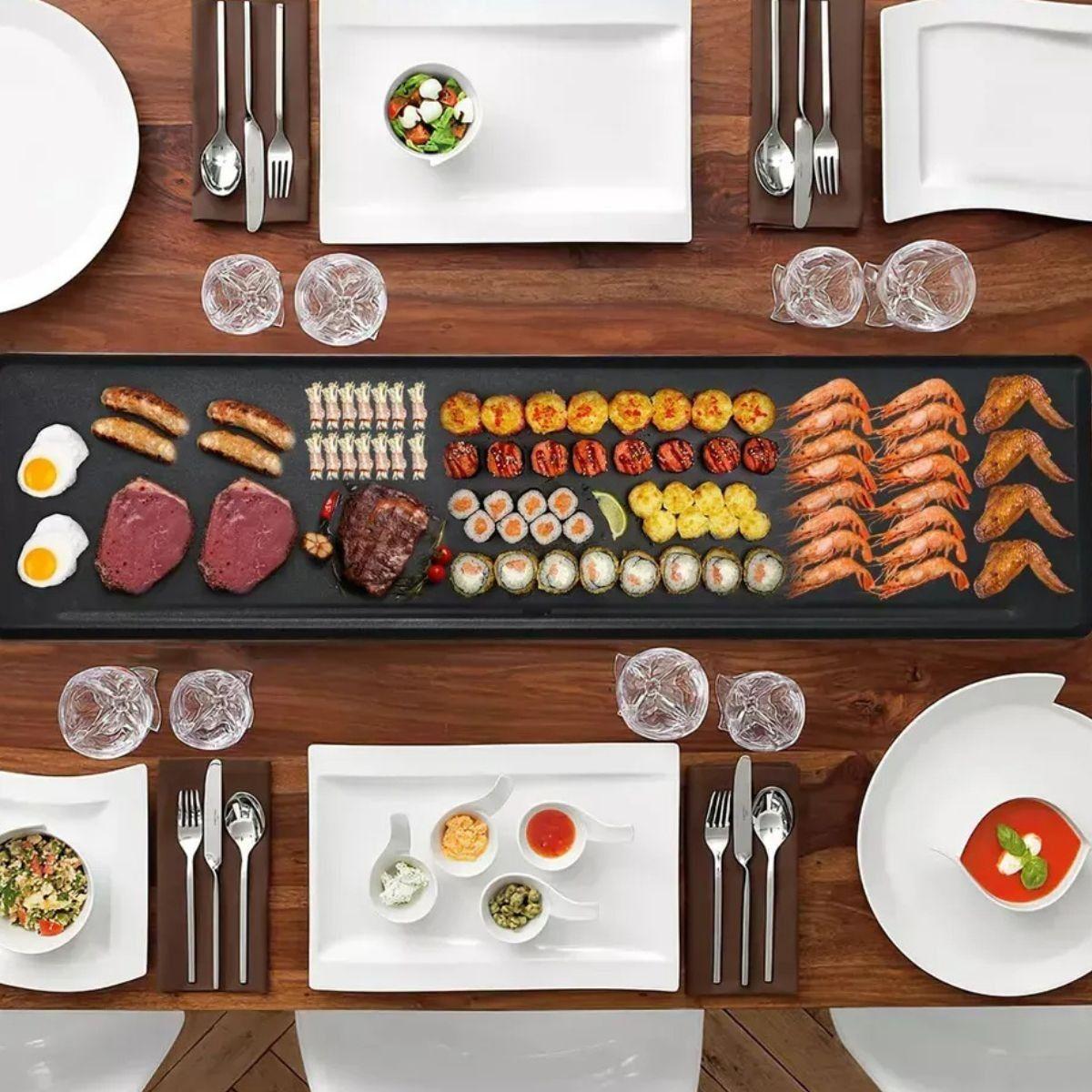 PARRILLA PLANCHA BARBACOA ASADOR ANTIADHERENTE COCINA LAU-9