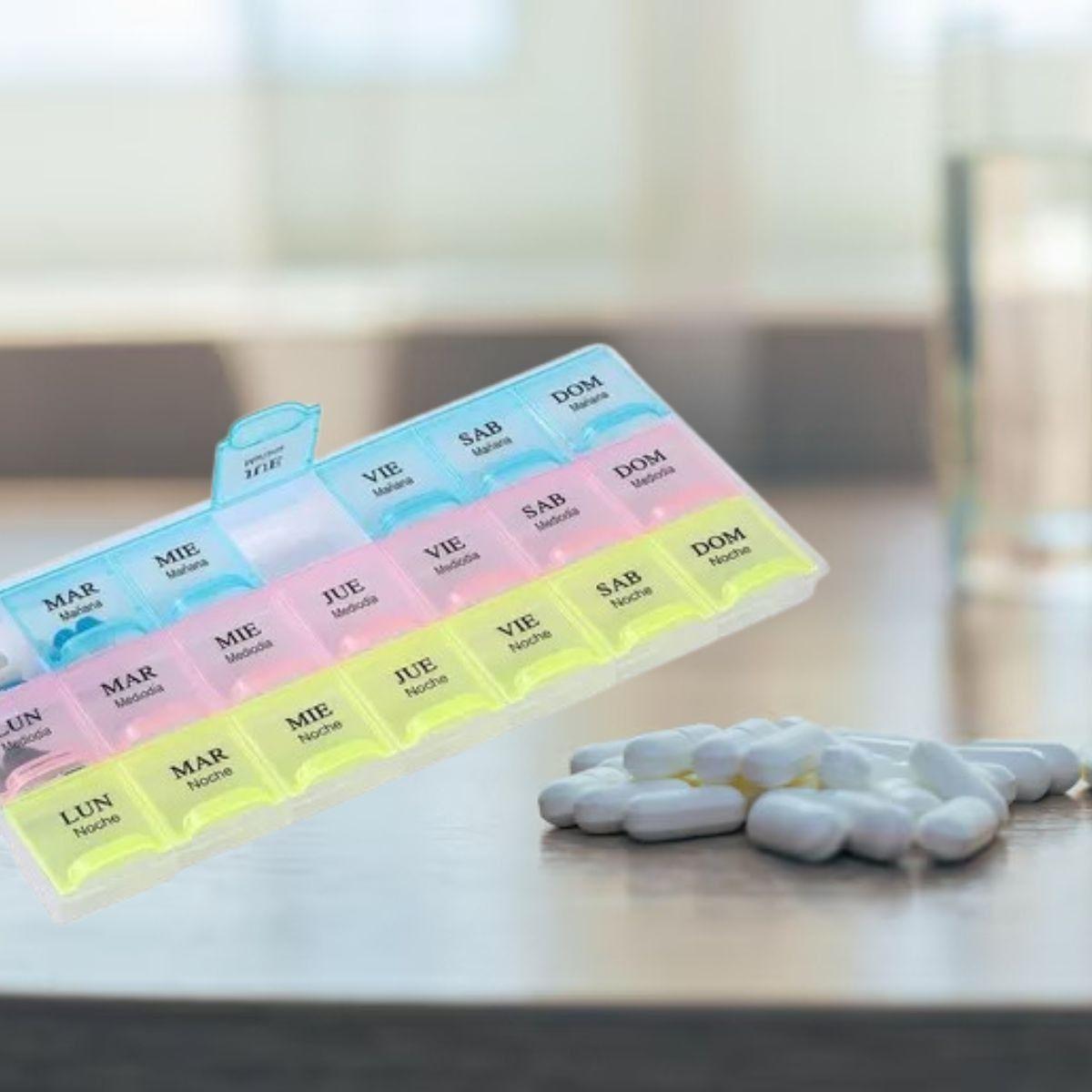SET 3 PASTILLERO ORGANIZADOR SEMANAL PORTATIL PRACTICO LAU-7