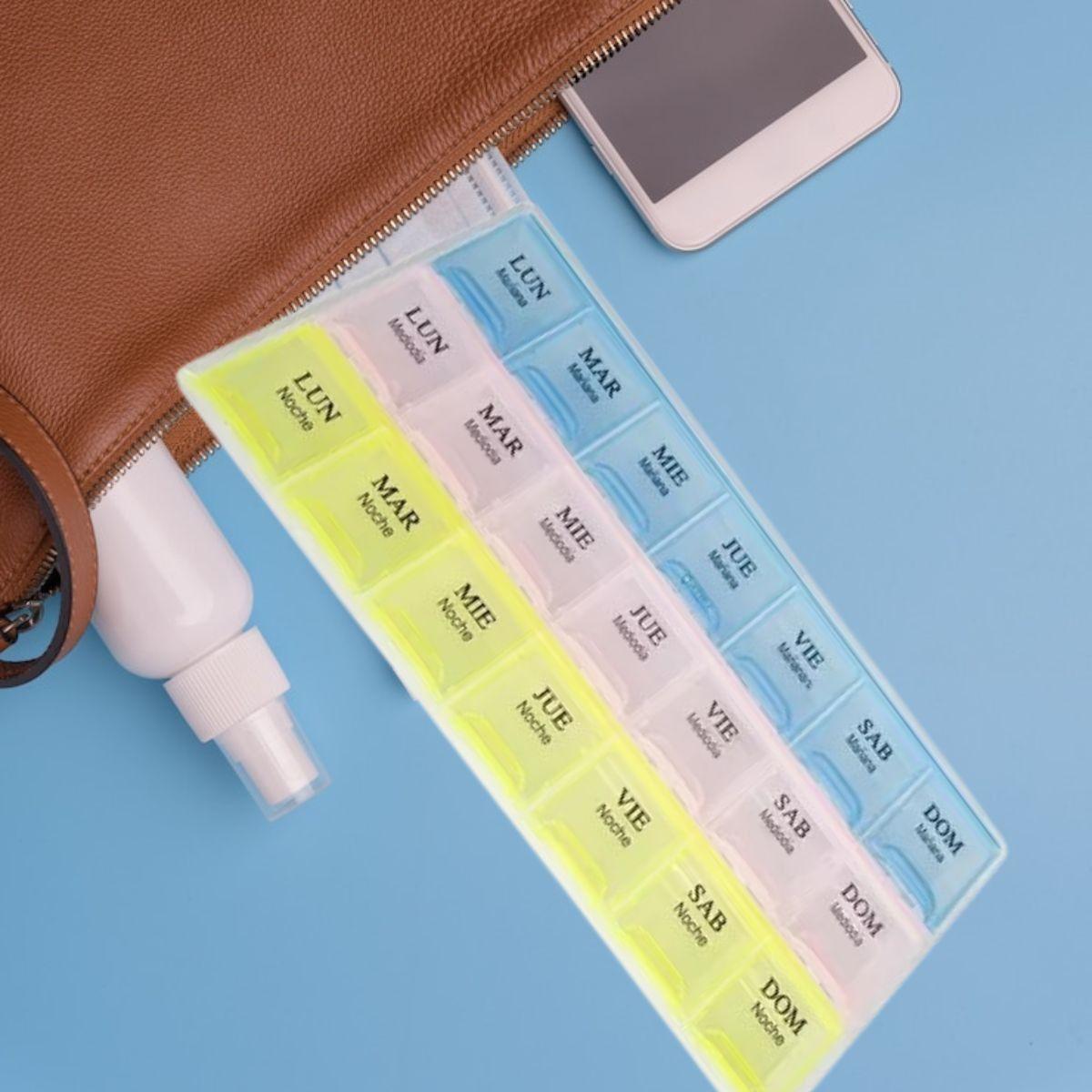 SET 3 PASTILLERO ORGANIZADOR SEMANAL PORTATIL PRACTICO LAU-9