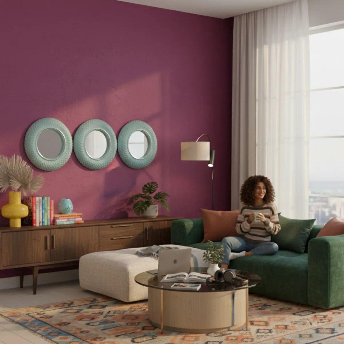 Set 3 Espejo Acento Decorativo Pared Diseño Vintage Jhn-3