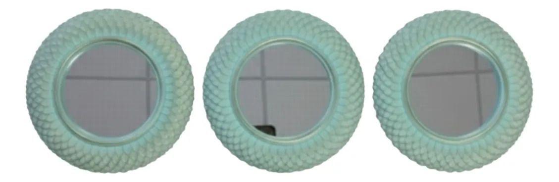 Set 3 Espejo Acento Decorativo Pared Diseño Vintage Jhn-9
