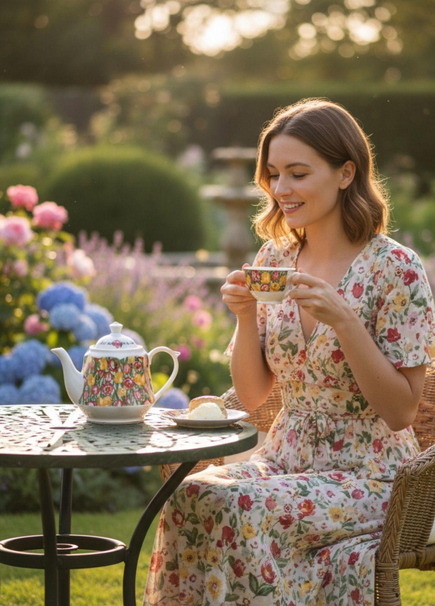 Tetera Diseño Primavera Floral Elegante Decoración Hogar Jhn-2