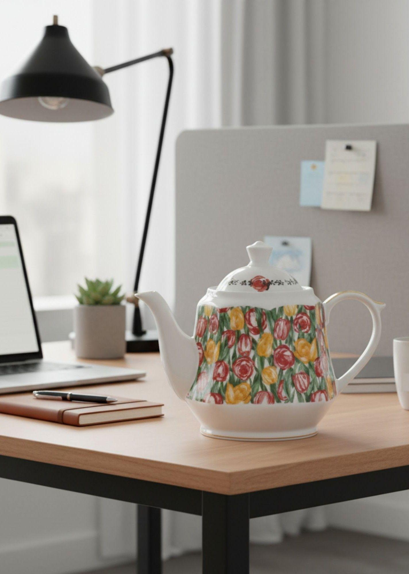 Tetera Diseño Primavera Floral Elegante Decoración Hogar Jhn-5