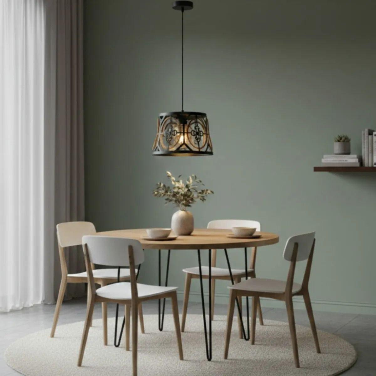 Lámpara Techo Vintage Estilo Natural Diseño Geométrico Jhn-6