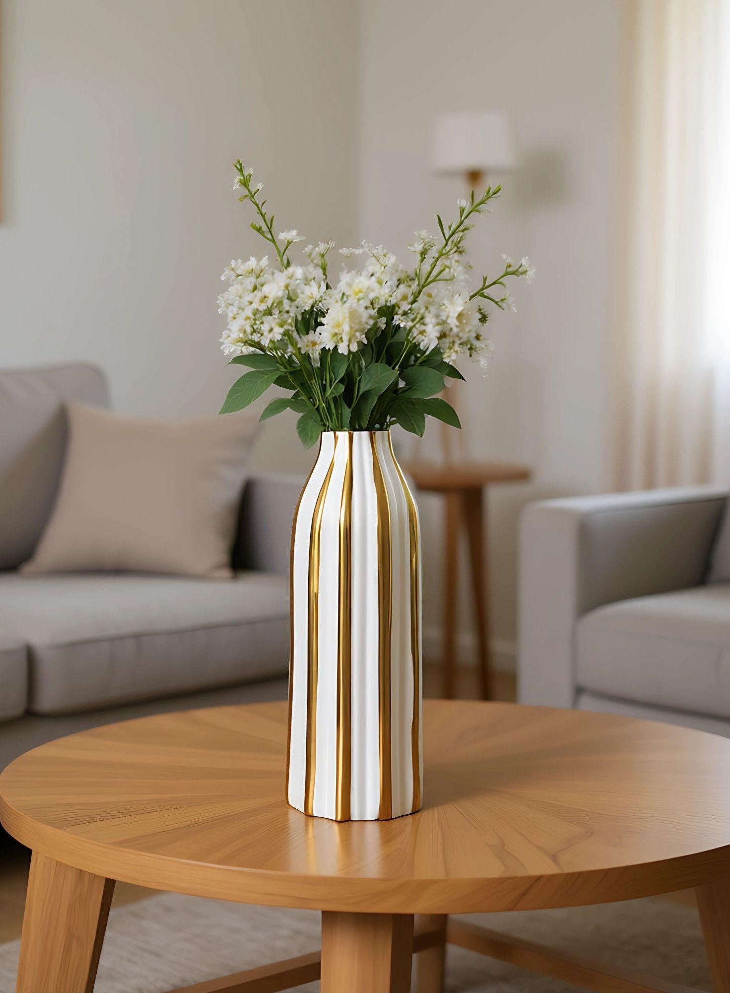 Florero Decorativo Rayas Moderno Versátil Hogar Jhn-6