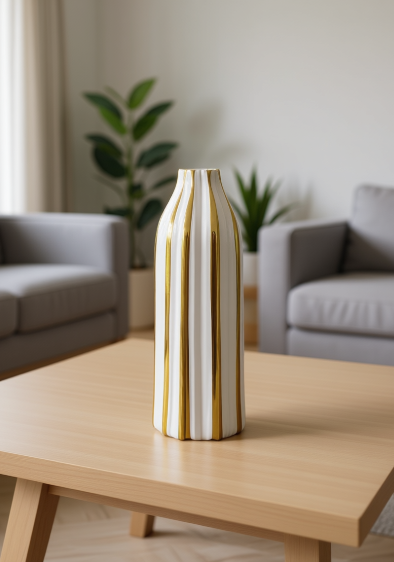 Florero Decorativo Rayas Moderno Versátil Hogar Jhn-7