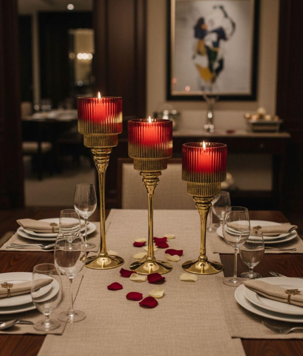 Set 3 Portavelas Candelabro Decorativo Adorno Funcional Jhn-5