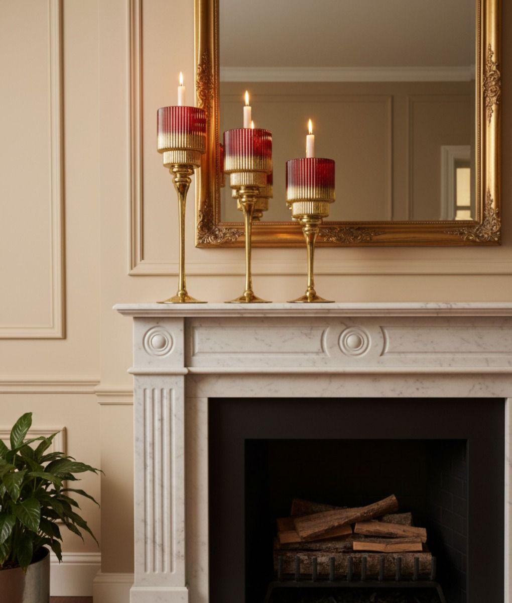 Set 3 Portavelas Candelabro Decorativo Adorno Funcional Jhn-8