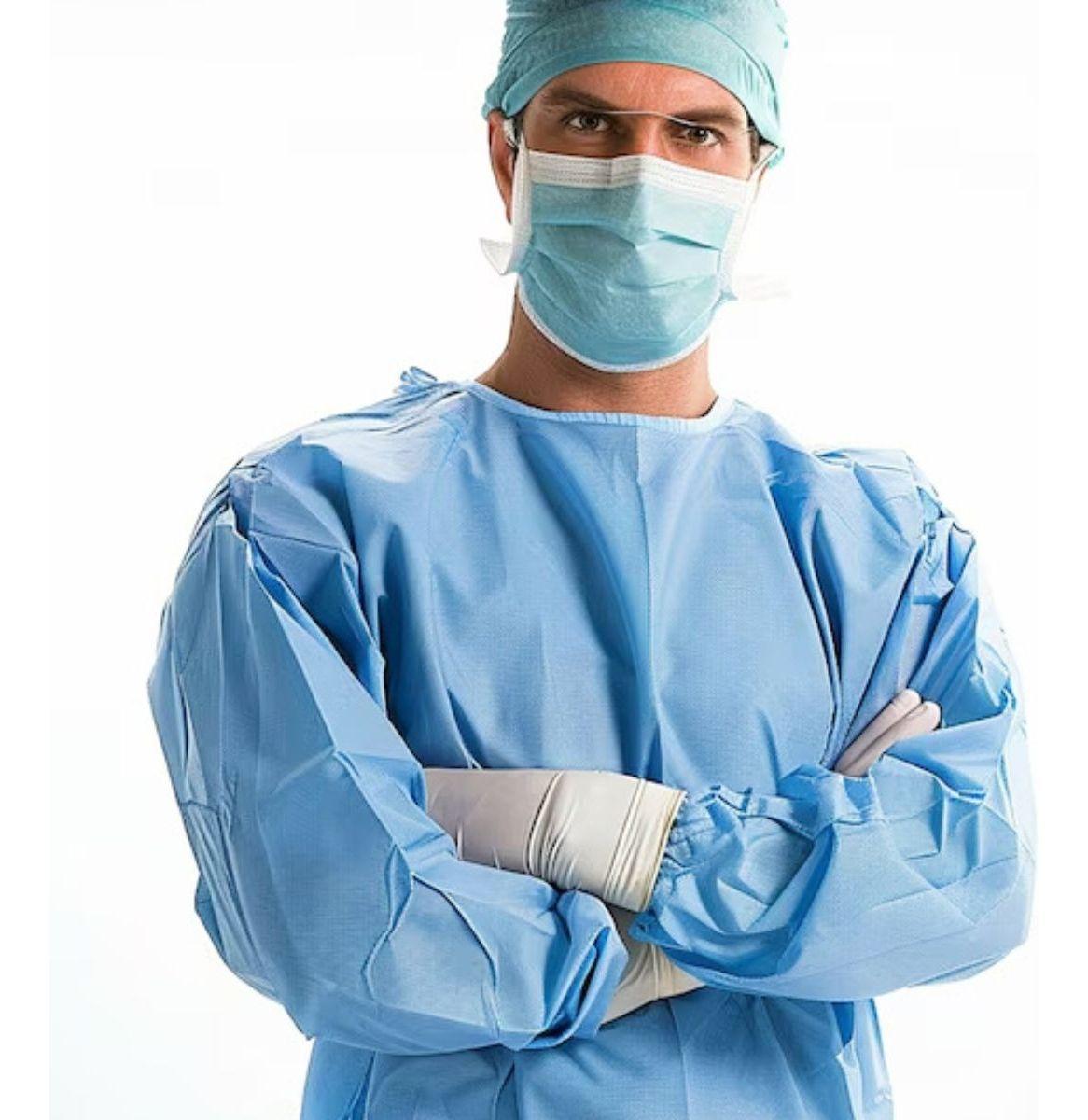 PACK 10 BATAS QUIRURGICAS DESECHABLE USO MEDICO SALUD LAU-7