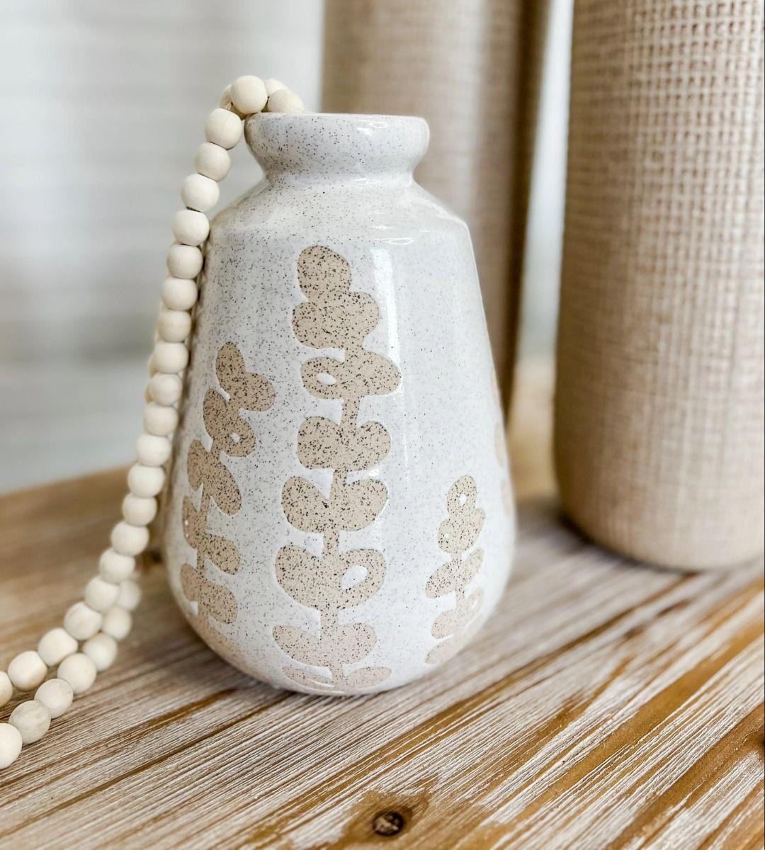 Jarrón Florero Cerámica Decoración Contemporáneo 22cm Jhn-2