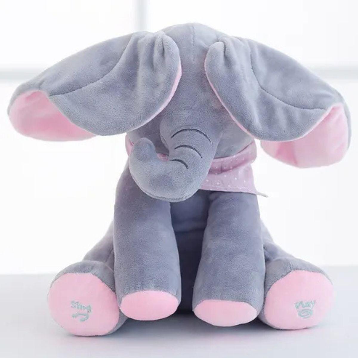 PELUCHE ELEFANTE OREJAS MOVILES MUSICAL INTERACTIVO BEBE LAU-4