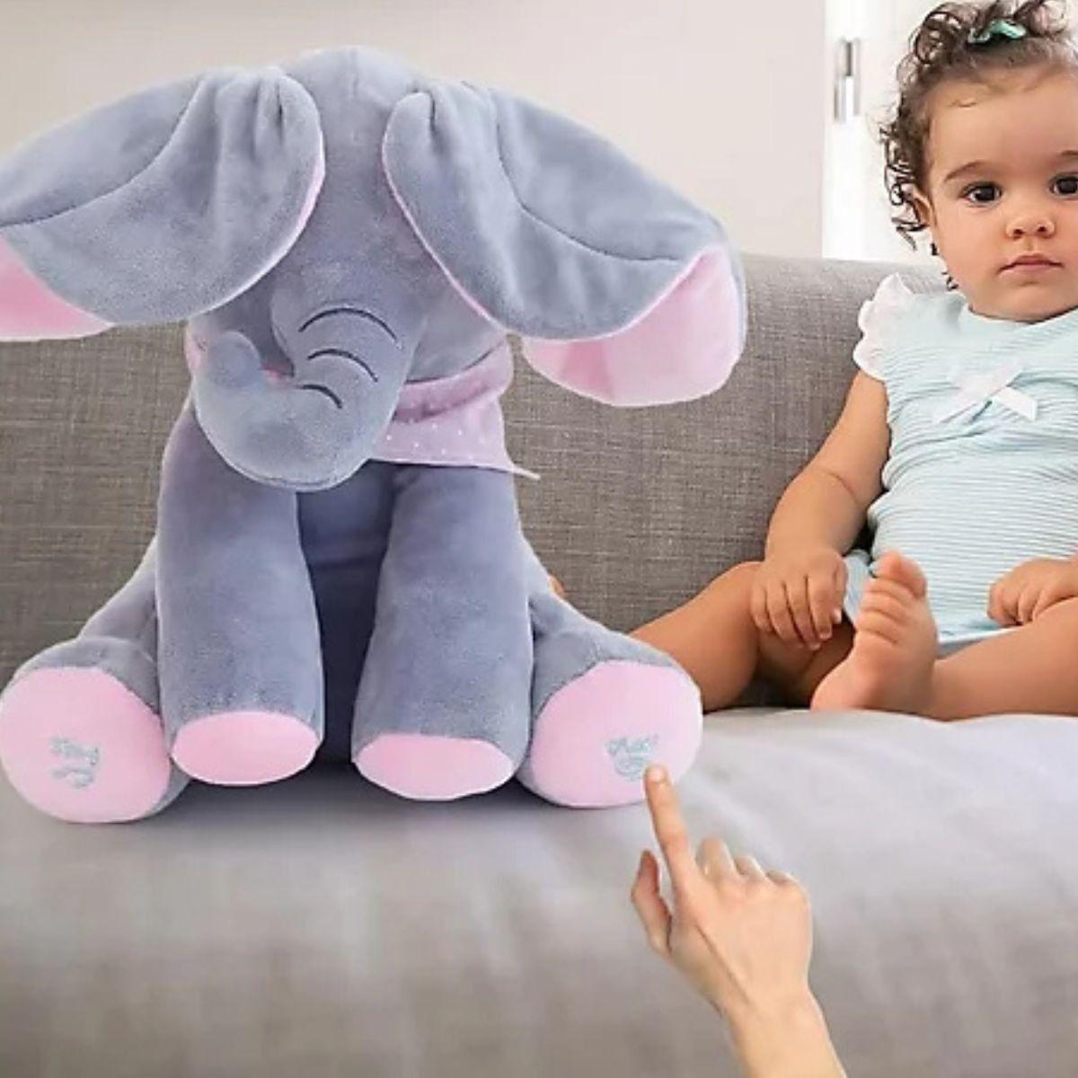 PELUCHE ELEFANTE OREJAS MOVILES MUSICAL INTERACTIVO BEBE LAU-5