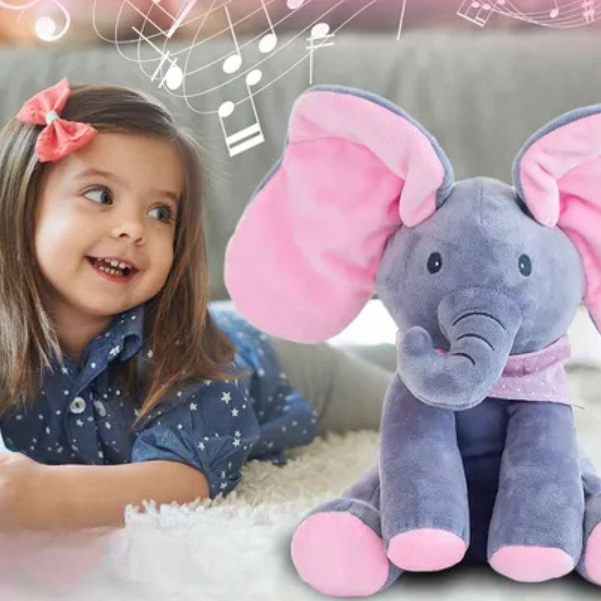 PELUCHE ELEFANTE OREJAS MOVILES MUSICAL INTERACTIVO BEBE LAU-8