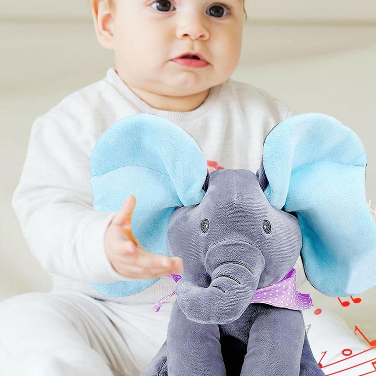 PELUCHE ELEFANTE OREJAS MOVILES MUSICAL INTERACTIVO BEBE LAU-9