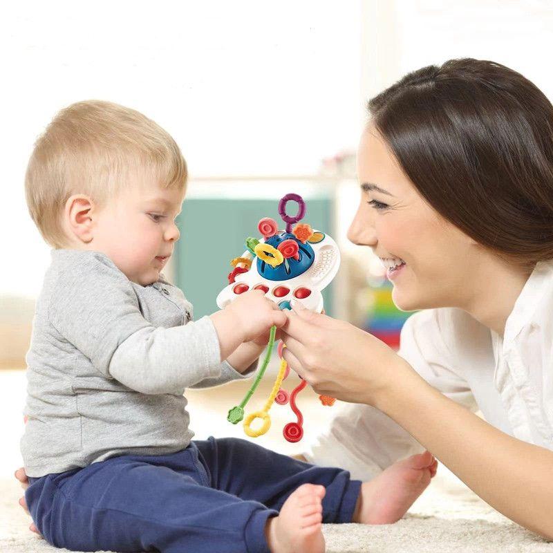 JUGUETE PARA BEBE CUERDA DE TRACCION SILICONA EDUCATIVO LAU-2