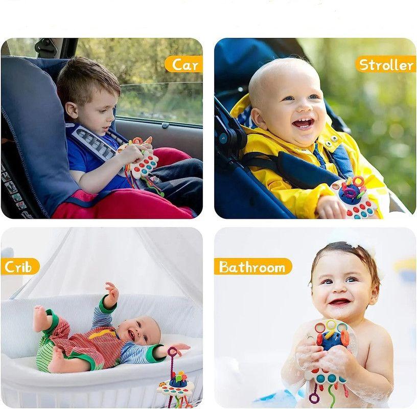 JUGUETE PARA BEBE CUERDA DE TRACCION SILICONA EDUCATIVO LAU-6