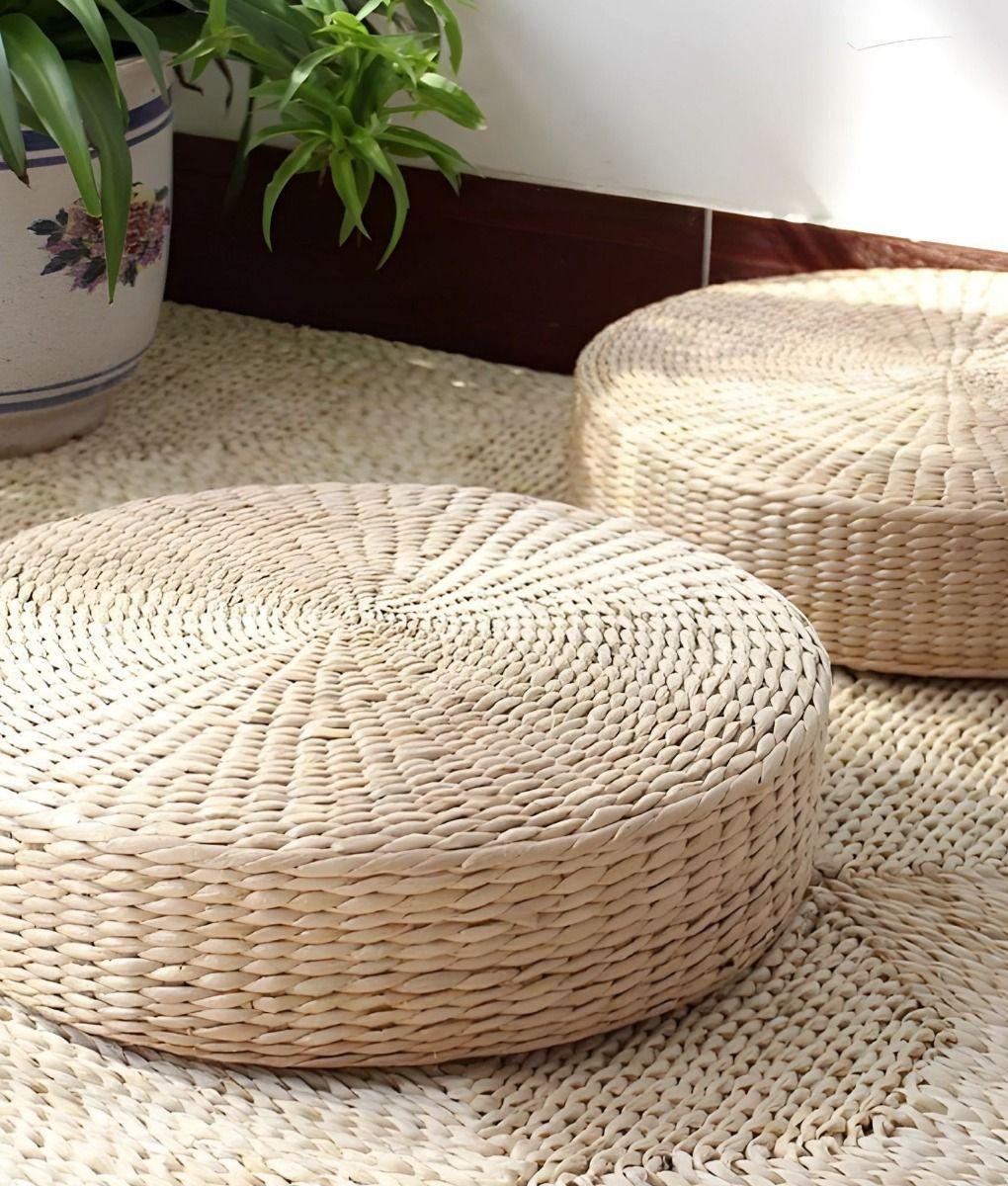 Cojín Decorativo Multifuncional Redondo Natural Yoga Jhn-5