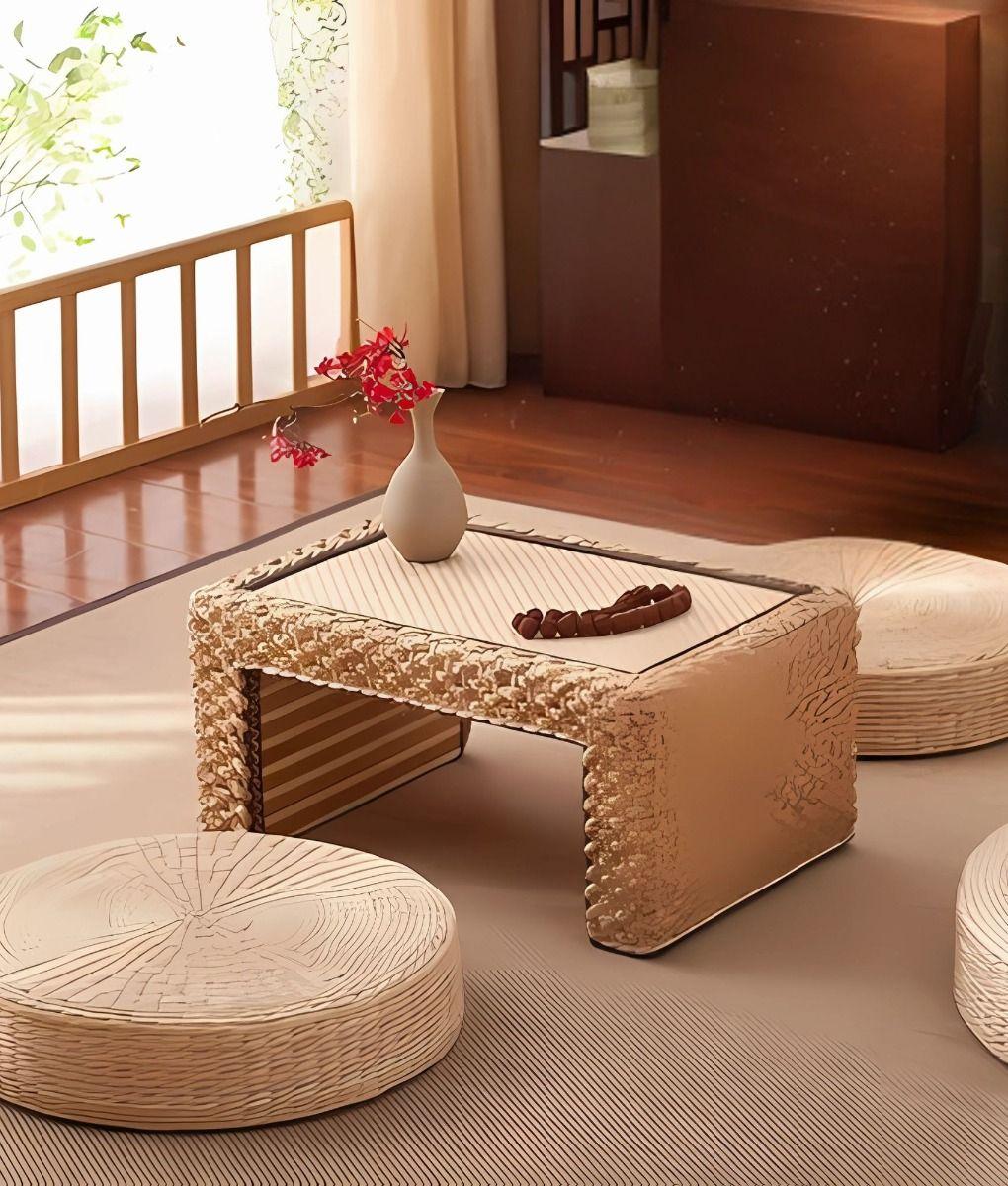 Cojín Decorativo Multifuncional Redondo Natural Yoga Jhn-6