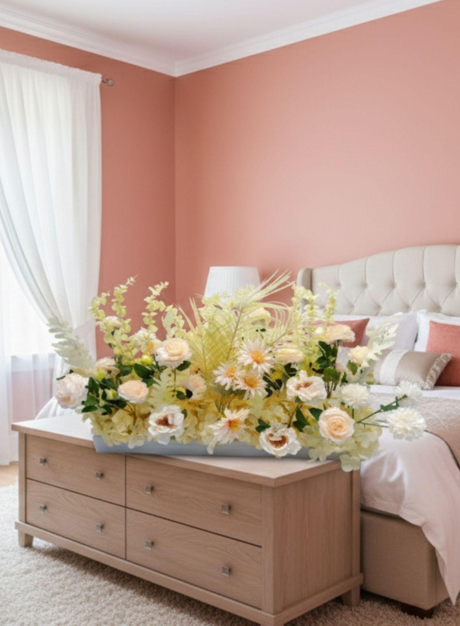 Flores Artificiales Decorativas Arreglo Floral Adorno Jhn-5