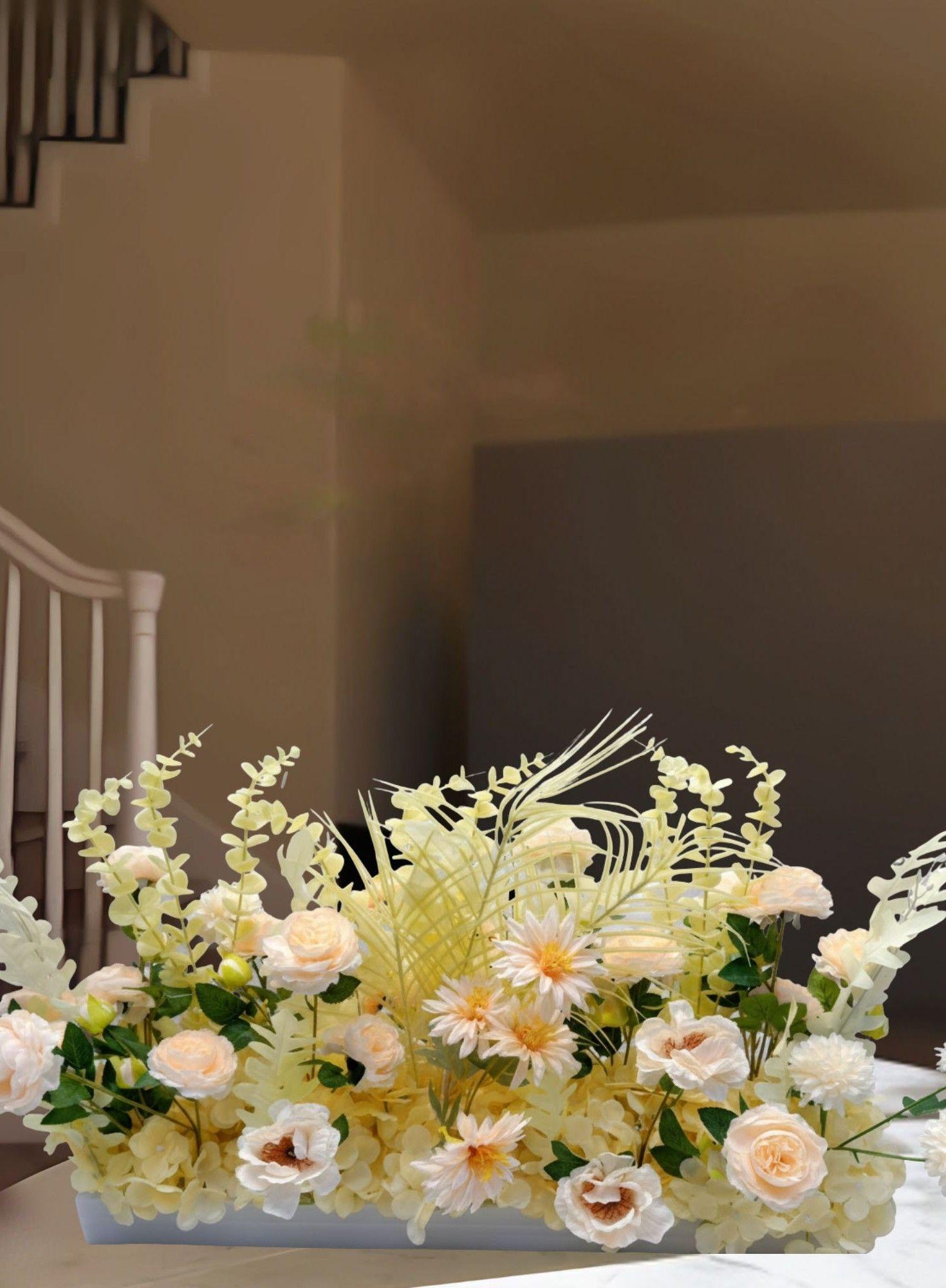 Flores Artificiales Decorativas Arreglo Floral Adorno Jhn-7