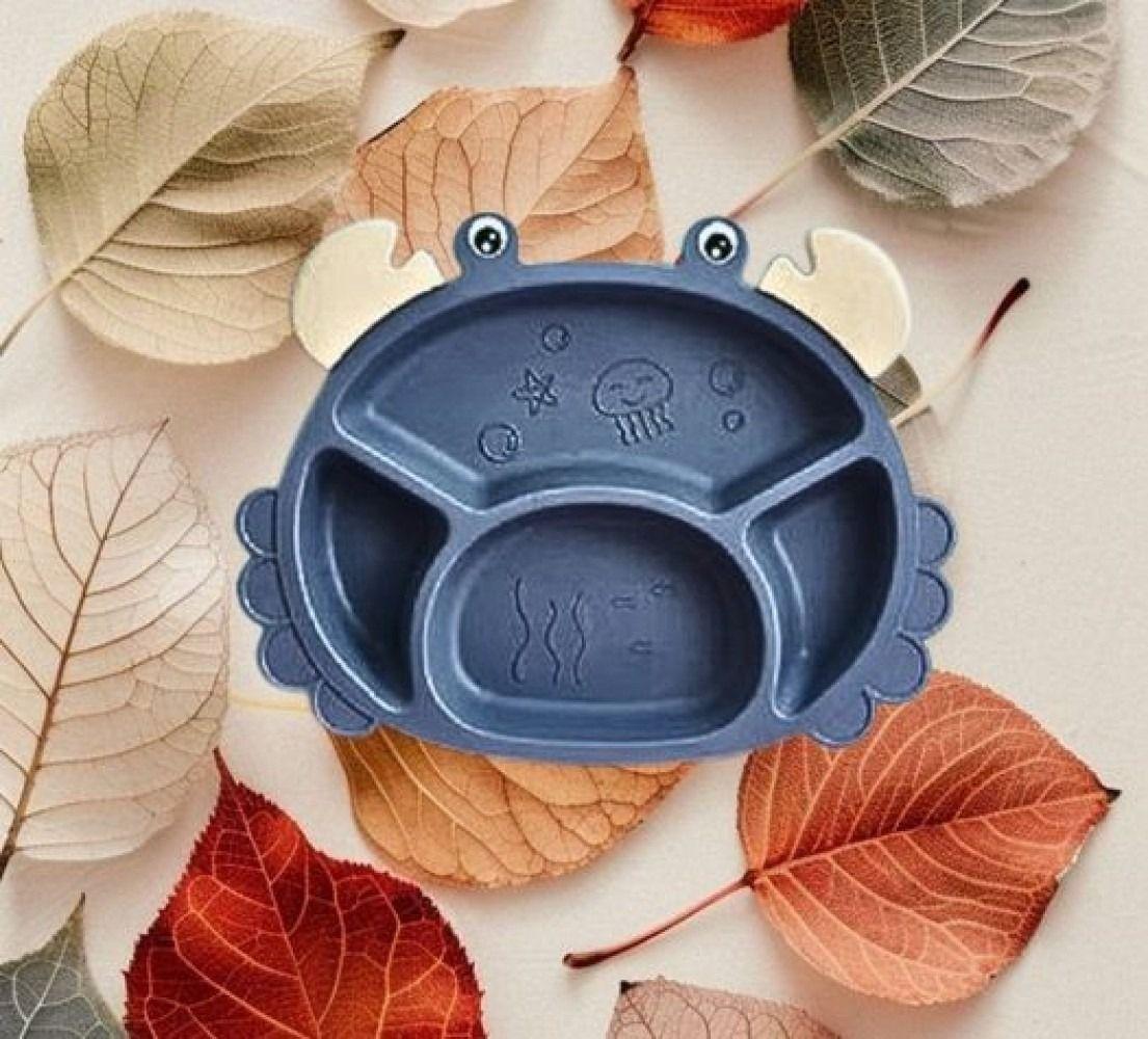 Set 3 Platos Silicona Forma Cangrejo Entrenamiento Niños Lau-2