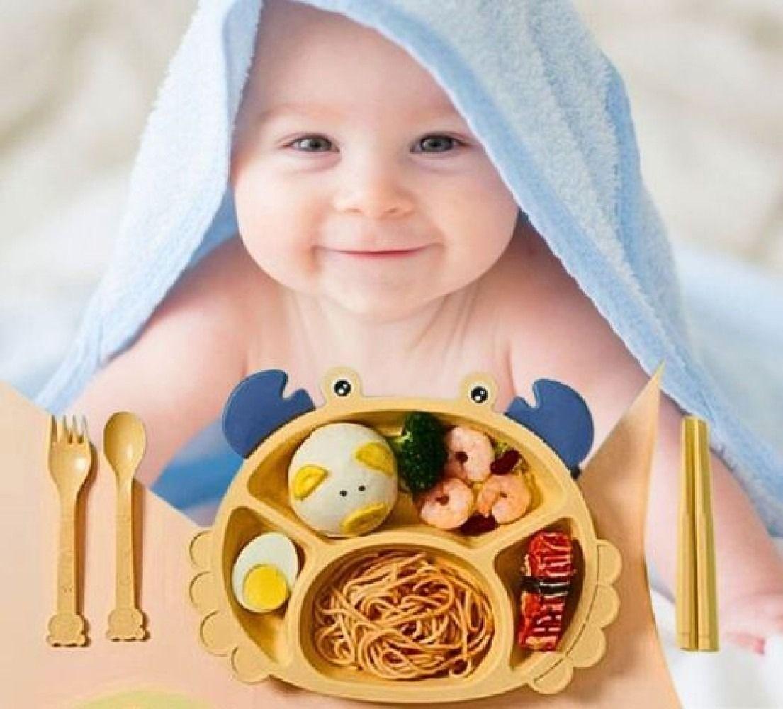 Set 3 Platos Silicona Forma Cangrejo Entrenamiento Niños Lau-5