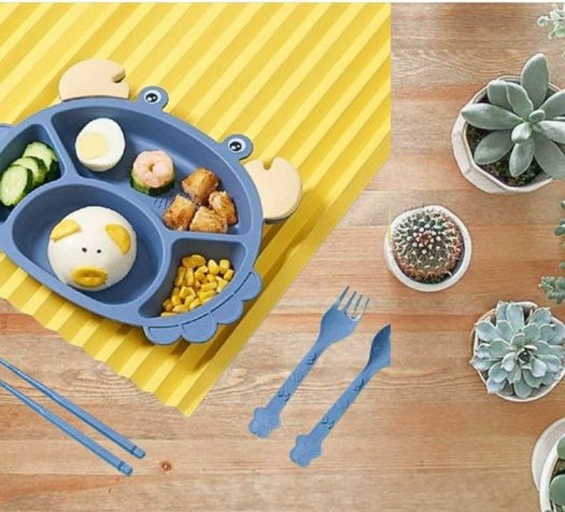 Set 3 Platos Silicona Forma Cangrejo Entrenamiento Niños Lau-6