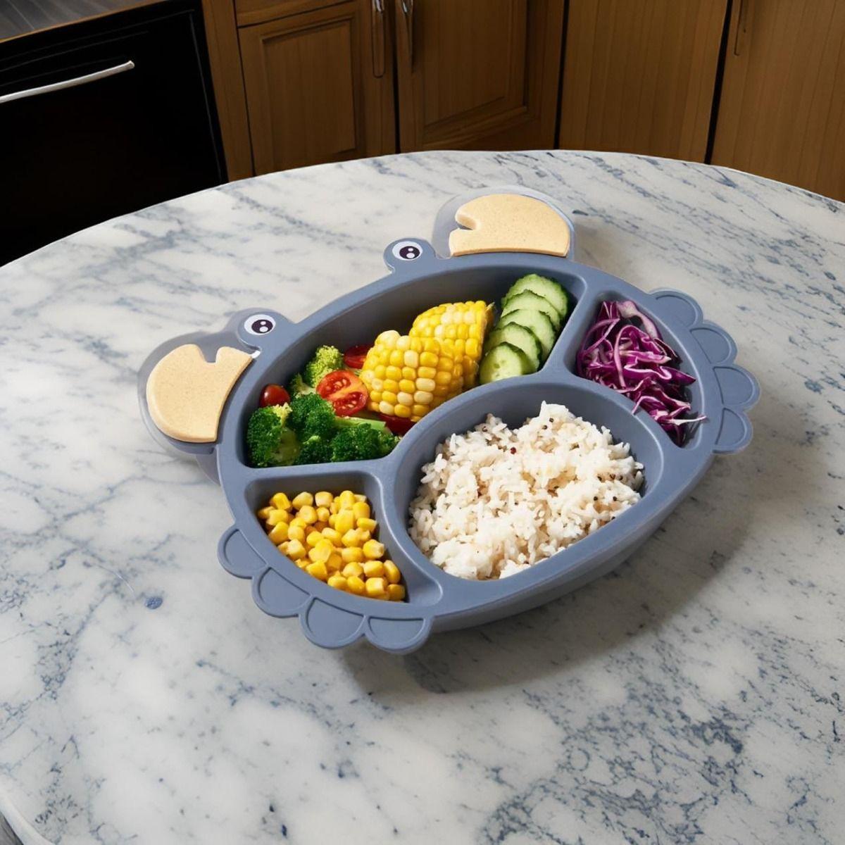 Set 3 Platos Silicona Forma Cangrejo Entrenamiento Niños Lau-9