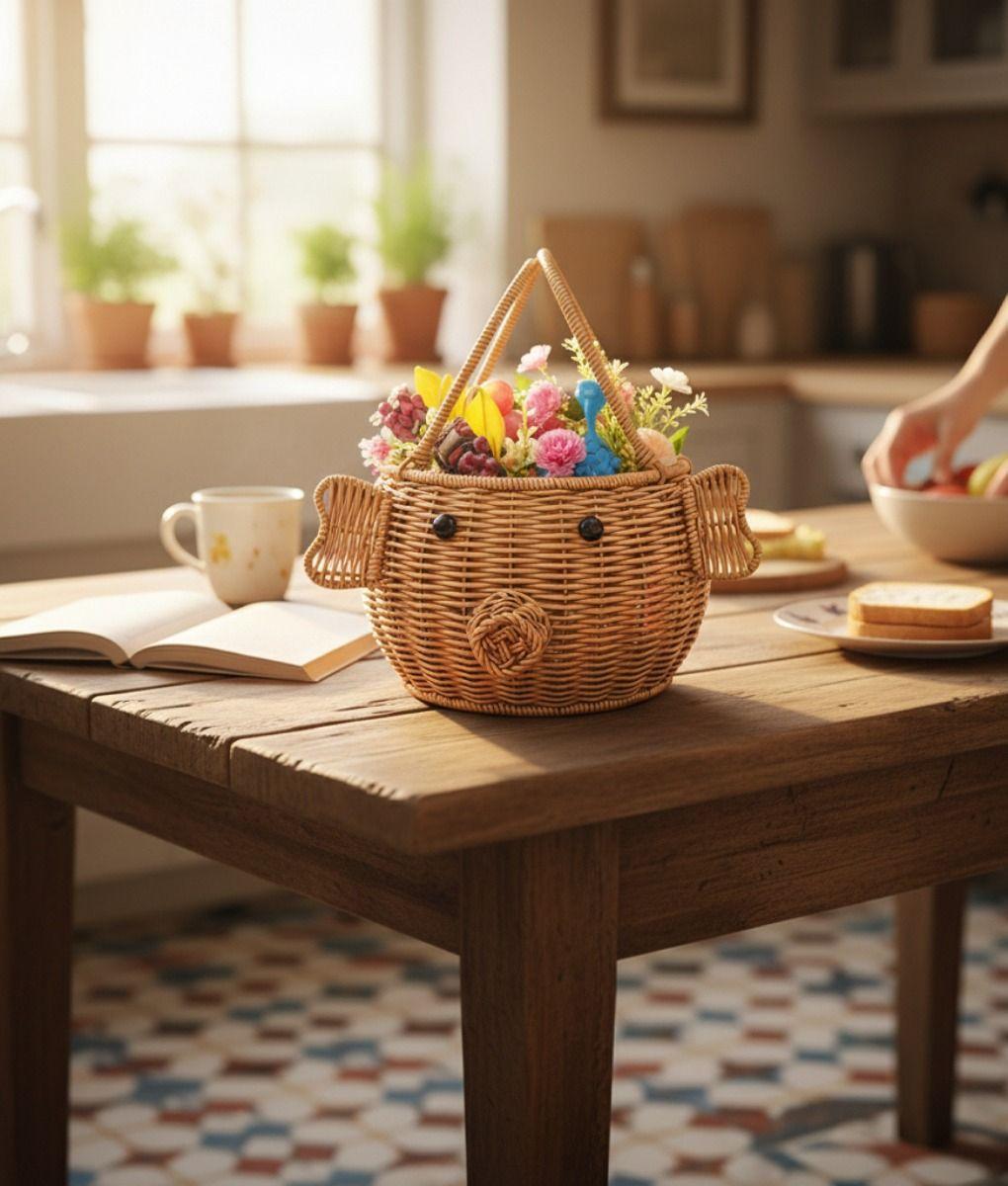 Canasto Decorativo Cesta Organizadora Diseño Animal Jhn-6