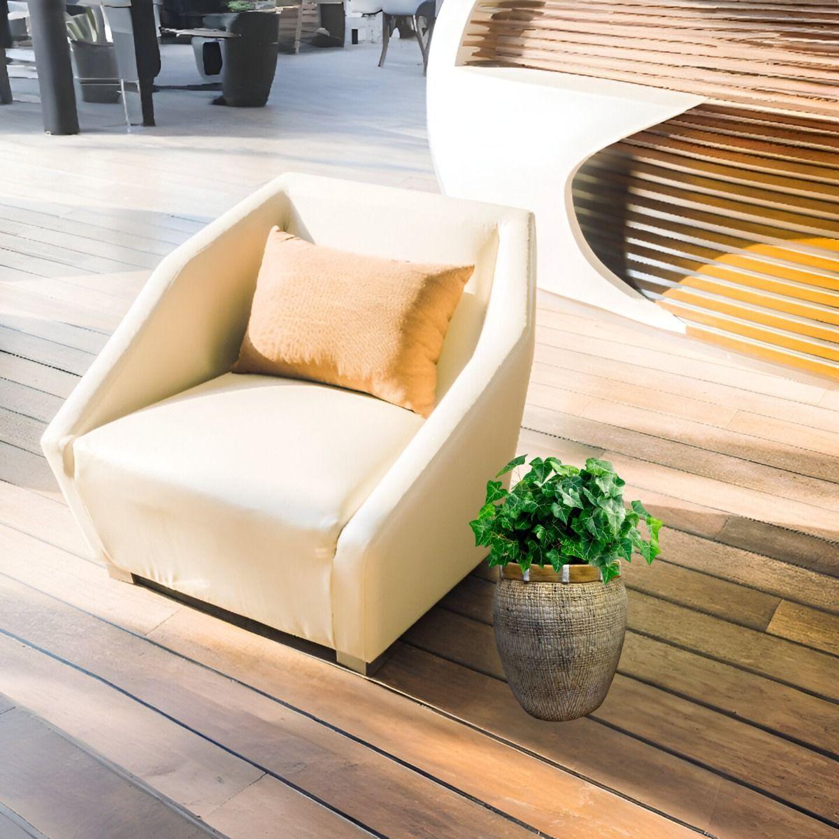 Maceta Decorativa Plantas Arcilla Imitación De Ratán Jhn-5