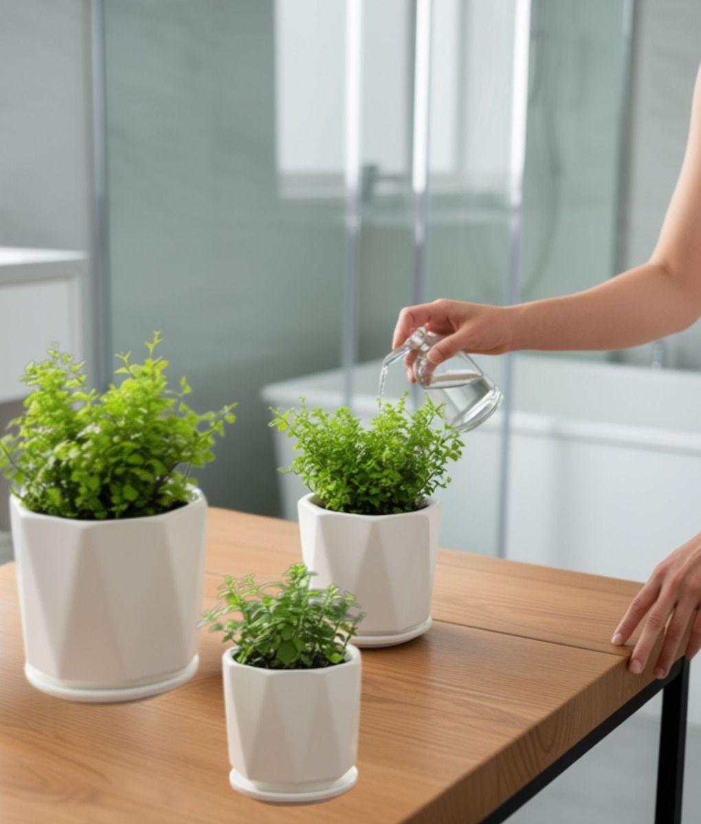 Set 3 Maceta Decorativa Diseño Geométrico Versátil Jhn-3