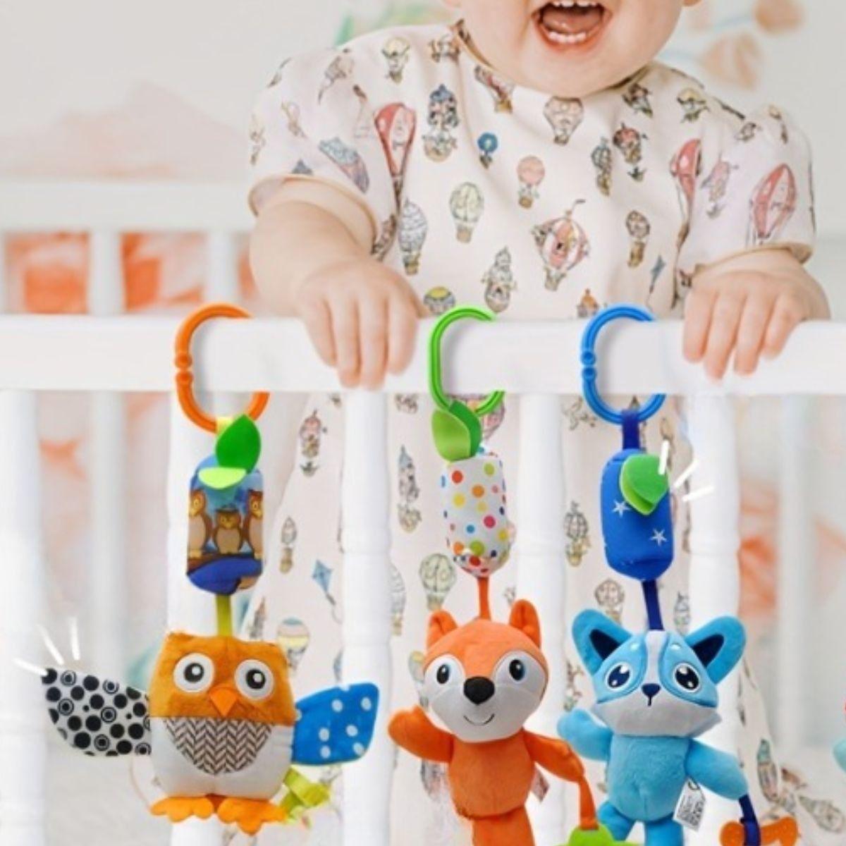 SET 2 SONAJEROS COLGANTE JUGUETE SENSORIAL FELPA BEBE LAU-2