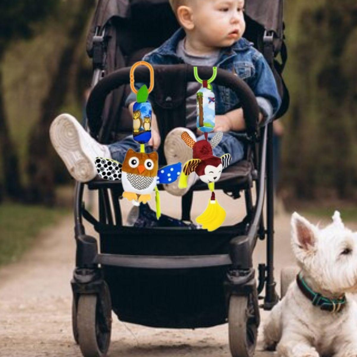 SET 2 SONAJEROS COLGANTE JUGUETE SENSORIAL FELPA BEBE LAU-3