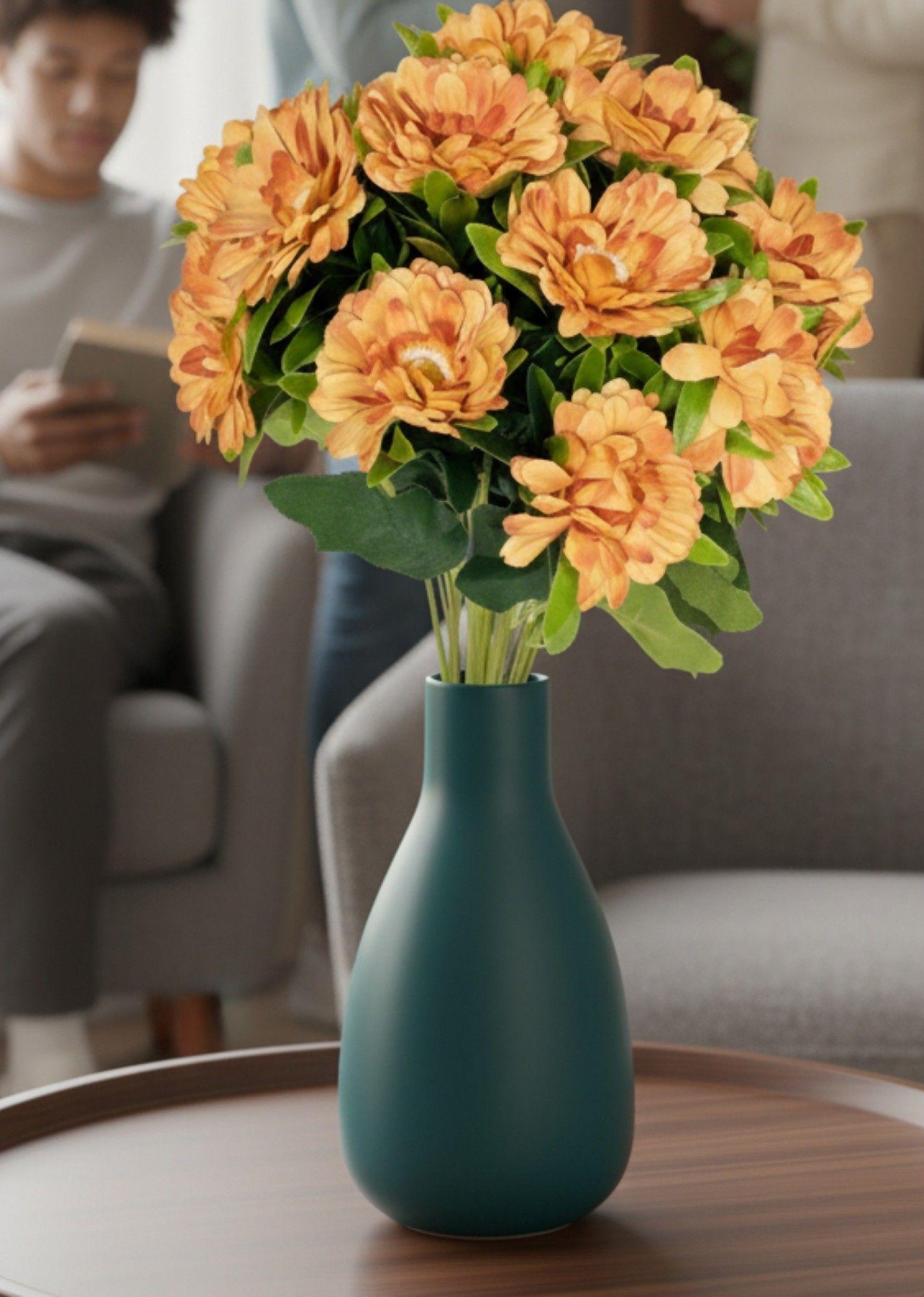 Flores Artificiales Ramo Crisantemos Floral Decoración Jhn-2