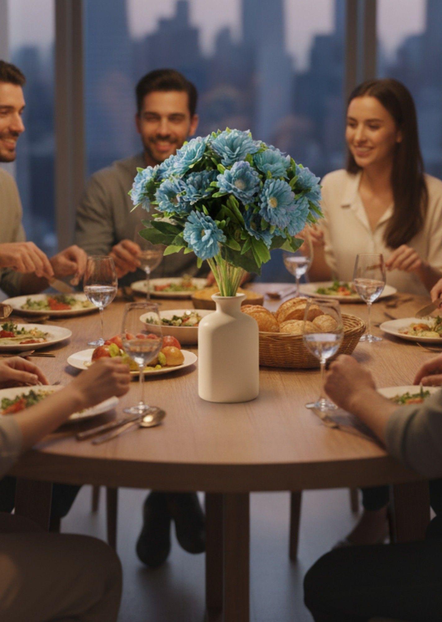 Flores Artificiales Ramo Crisantemos Floral Decoración Jhn-3