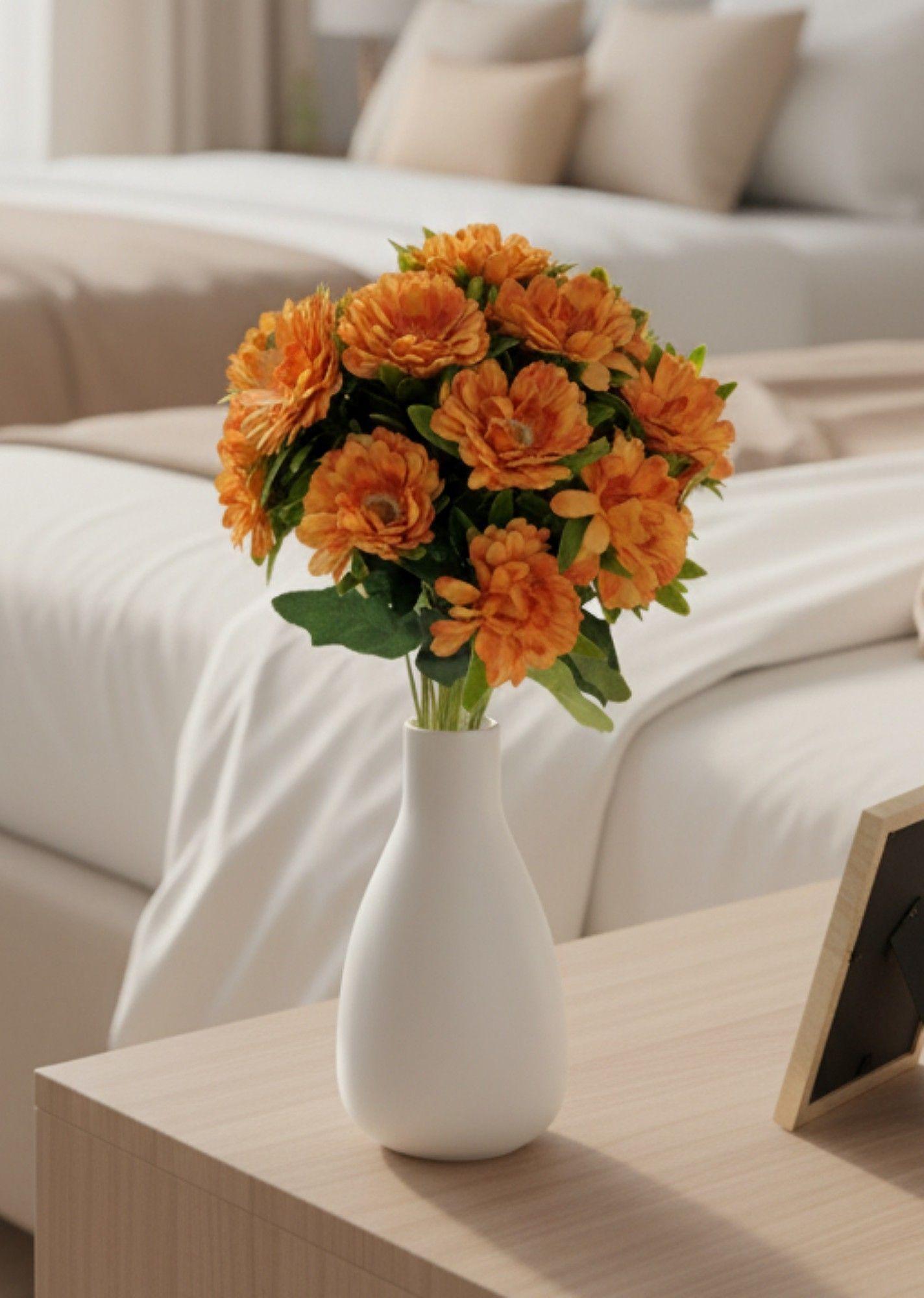 Flores Artificiales Ramo Crisantemos Floral Decoración Jhn-4