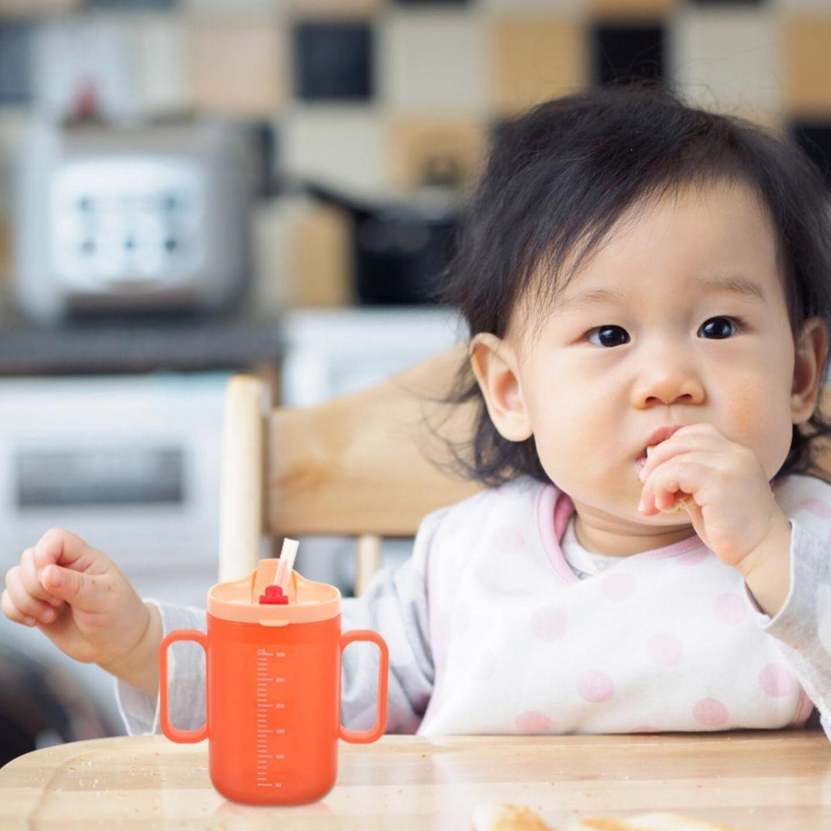 SET 4 VASOS ANTIDERRAME CON PAJILLA BEBE ERGONOMICA LAU-2