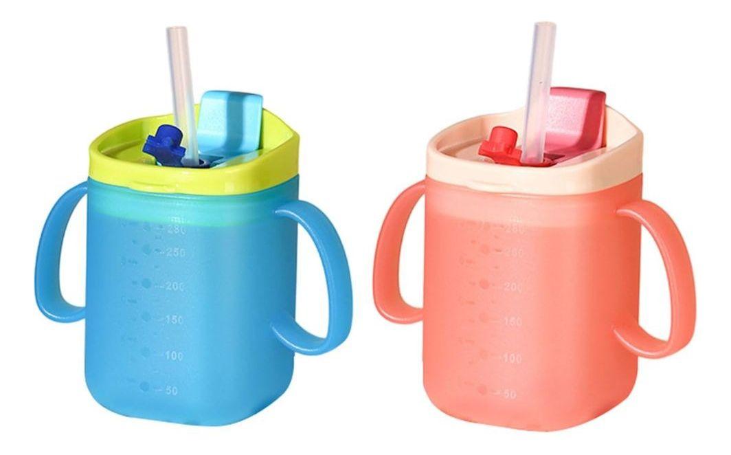 SET 4 VASOS ANTIDERRAME CON PAJILLA BEBE ERGONOMICA LAU-5