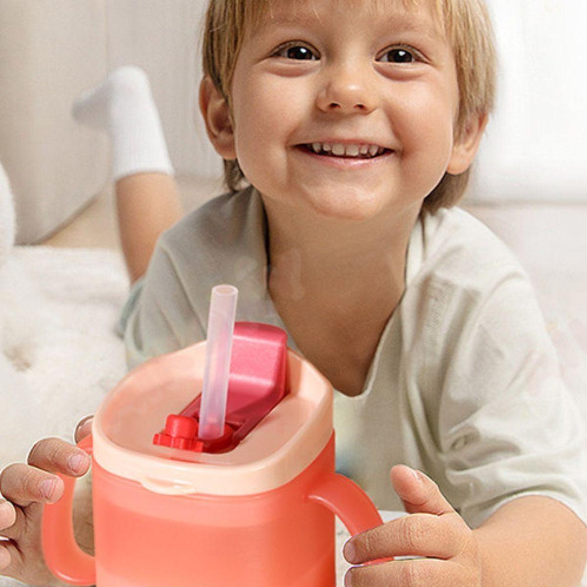 SET 4 VASOS ANTIDERRAME CON PAJILLA BEBE ERGONOMICA LAU-9